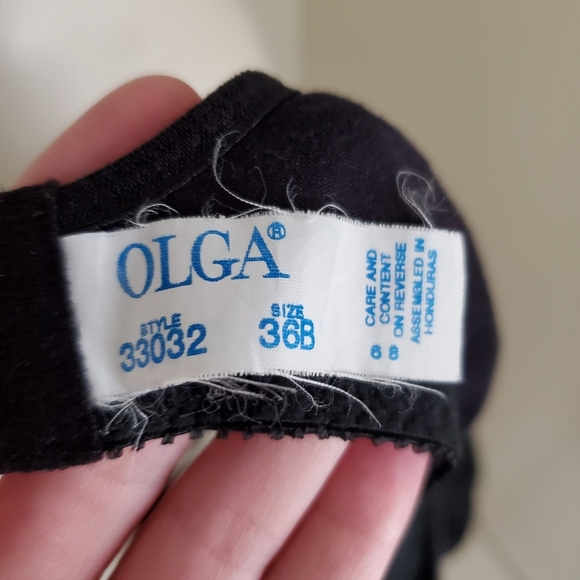 Olga Black Soft Cup Bra with Floral Lace Detail Underwire Bra size 36B - Picture 5 of 7